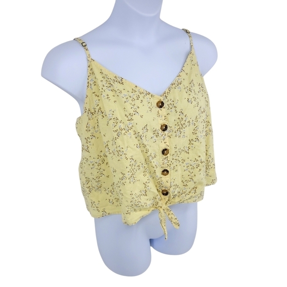 Abercrombie & Fitch Linen Cotton Floral Crop Tank Top Shirt Size xl - Picture 4 of 14